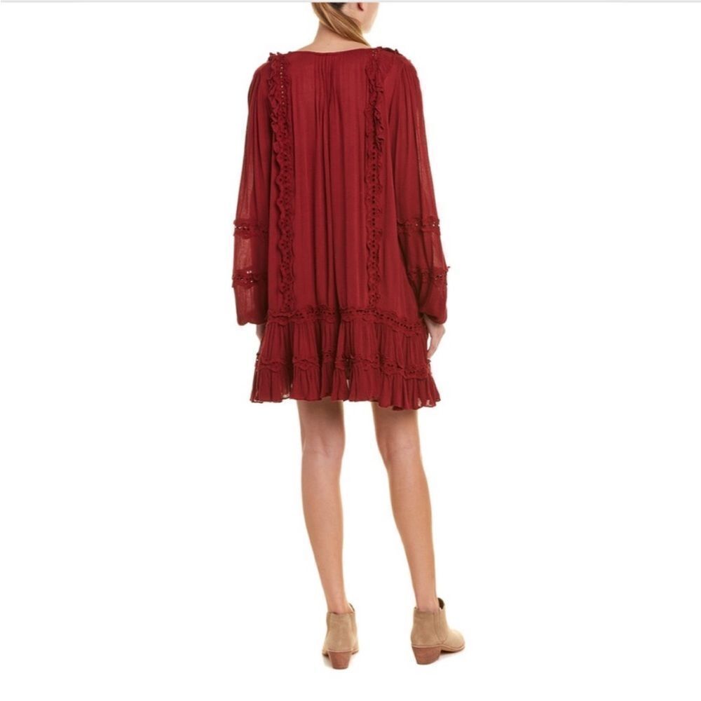 Free People Snow Angel Ruffled Dress In Red - Picture 7 of 8